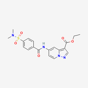 molecular formula C19H20N4O5S B2858924 ethyl 5-[4-(dimethylsulfamoyl)benzamido]pyrazolo[1,5-a]pyridine-3-carboxylate CAS No. 1396851-00-5