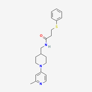 molecular formula C21H27N3OS B2858928 N-((1-(2-methylpyridin-4-yl)piperidin-4-yl)methyl)-3-(phenylthio)propanamide CAS No. 2034285-91-9