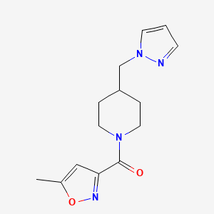(4-((1H-pyrazol-1-yl)methyl)piperidin-1-yl)(5-methylisoxazol-3-yl)methanone
