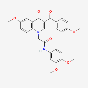 N-(3,4-dimethoxyphenyl)-2-[6-methoxy-3-(4-methoxybenzoyl)-4-oxoquinolin-1-yl]acetamide