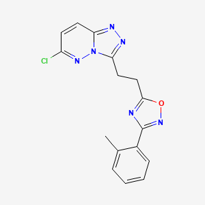 5-(2-{6-Chloro-[1,2,4]triazolo[4,3-b]pyridazin-3-yl}ethyl)-3-(2-methylphenyl)-1,2,4-oxadiazole