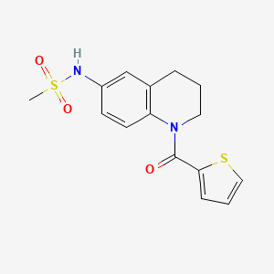 molecular formula C15H16N2O3S2 B2858980 N-[1-(thiophene-2-carbonyl)-1,2,3,4-tetrahydroquinolin-6-yl]methanesulfonamide CAS No. 899945-45-0