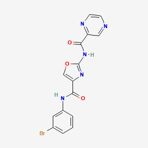 N-(3-bromophenyl)-2-(pyrazine-2-carboxamido)oxazole-4-carboxamide