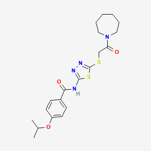 N-(5-((2-(azepan-1-yl)-2-oxoethyl)thio)-1,3,4-thiadiazol-2-yl)-4-isopropoxybenzamide