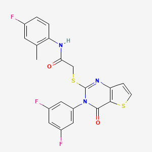 2-{[3-(3,5-difluorophenyl)-4-oxo-3,4-dihydrothieno[3,2-d]pyrimidin-2-yl]sulfanyl}-N-(4-fluoro-2-methylphenyl)acetamide