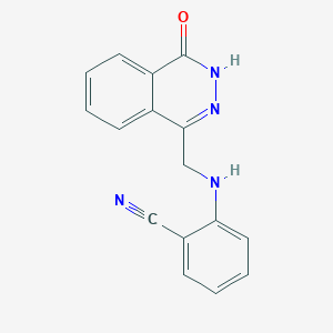 molecular formula C16H12N4O B2858993 2-{[(4-oxo-3,4-dihydrophthalazin-1-yl)methyl]amino}benzonitrile CAS No. 303995-59-7