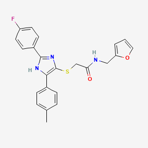 2-{[2-(4-fluorophenyl)-5-(4-methylphenyl)-1H-imidazol-4-yl]thio}-N-(2-furylmethyl)acetamide