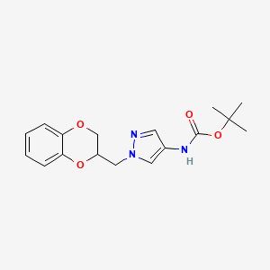 tert-butyl (1-((2,3-dihydrobenzo[b][1,4]dioxin-2-yl)methyl)-1H-pyrazol-4-yl)carbamate
