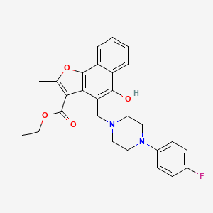 molecular formula C27H27FN2O4 B2858997 Ethyl 4-{[4-(4-fluorophenyl)piperazin-1-yl]methyl}-5-hydroxy-2-methylnaphtho[1,2-b]furan-3-carboxylate CAS No. 379252-47-8