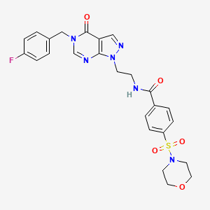 molecular formula C25H25FN6O5S B2859002 N-(2-(5-(4-fluorobenzyl)-4-oxo-4,5-dihydro-1H-pyrazolo[3,4-d]pyrimidin-1-yl)ethyl)-4-(morpholinosulfonyl)benzamide CAS No. 922060-07-9