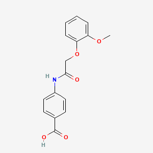 molecular formula C16H15NO5 B2859004 4-{[(2-Methoxyphenoxy)acetyl]amino}benzoic acid CAS No. 5851-60-5