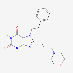 3-methyl-8-((2-morpholinoethyl)thio)-7-phenethyl-1H-purine-2,6(3H,7H)-dione