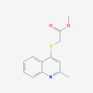 molecular formula C13H13NO2S B2859019 methyl 2-[(2-methyl-4-quinolyl)thio]acetate CAS No. 247060-67-9