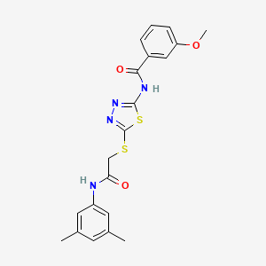 N-(5-((2-((3,5-dimethylphenyl)amino)-2-oxoethyl)thio)-1,3,4-thiadiazol-2-yl)-3-methoxybenzamide