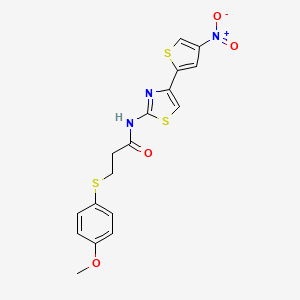 3-((4-methoxyphenyl)thio)-N-(4-(4-nitrothiophen-2-yl)thiazol-2-yl)propanamide
