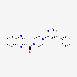 molecular formula C23H20N6O B2859023 （4-(6-苯基嘧啶-4-基)哌嗪-1-基)(喹喔啉-2-基)甲苯酮 CAS No. 1351611-31-8