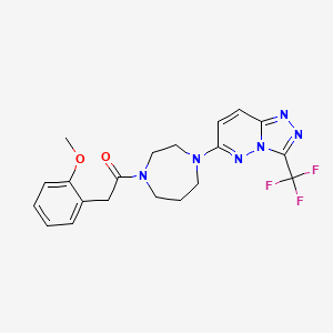 molecular formula C20H21F3N6O2 B2859030 2-(2-Methoxyphenyl)-1-[4-[3-(trifluoromethyl)-[1,2,4]triazolo[4,3-b]pyridazin-6-yl]-1,4-diazepan-1-yl]ethanone CAS No. 2380192-10-7