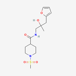 molecular formula C15H24N2O5S B2859031 N-(3-(furan-2-yl)-2-hydroxy-2-methylpropyl)-1-(methylsulfonyl)piperidine-4-carboxamide CAS No. 1795483-83-8