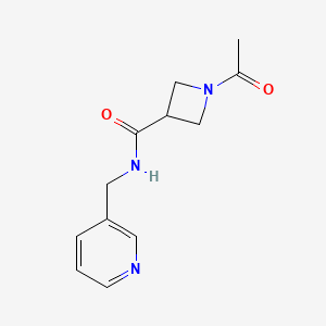 molecular formula C12H15N3O2 B2859038 1-acetyl-N-(pyridin-3-ylmethyl)azetidine-3-carboxamide CAS No. 1396686-78-4