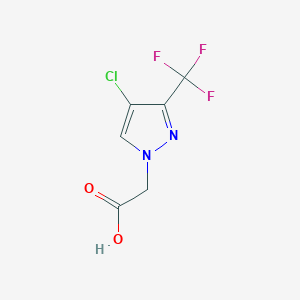 molecular formula C6H4ClF3N2O2 B2859044 2-[4-氯-3-(三氟甲基)吡唑基]乙酸 CAS No. 1006446-52-1