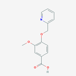 molecular formula C14H13NO4 B2859046 3-Methoxy-4-(pyridin-2-ylmethoxy)benzoic acid CAS No. 926240-68-8