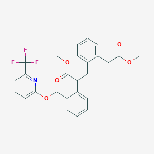 Methyl 3-[2-(2-methoxy-2-oxoethyl)phenyl]-2-[2-[[6-(trifluoromethyl)pyridin-2-yl]oxymethyl]phenyl]propanoate