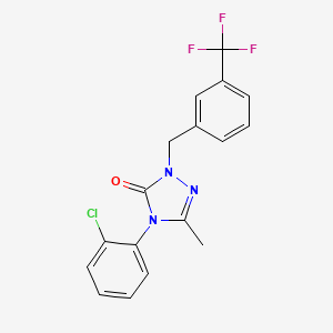 molecular formula C17H13ClF3N3O B2859053 4-(2-chlorophenyl)-5-methyl-2-[3-(trifluoromethyl)benzyl]-2,4-dihydro-3H-1,2,4-triazol-3-one CAS No. 861205-97-2
