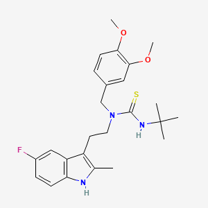 B2859057 3-tert-butyl-1-[(3,4-dimethoxyphenyl)methyl]-1-[2-(5-fluoro-2-methyl-1H-indol-3-yl)ethyl]thiourea CAS No. 686751-73-5