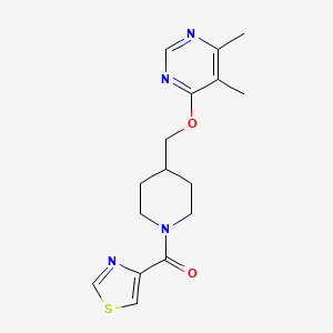 (4-(((5,6-Dimethylpyrimidin-4-yl)oxy)methyl)piperidin-1-yl)(thiazol-4-yl)methanone