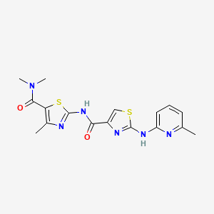 molecular formula C17H18N6O2S2 B2859062 N,N,4-trimethyl-2-{2-[(6-methylpyridin-2-yl)amino]-1,3-thiazole-4-amido}-1,3-thiazole-5-carboxamide CAS No. 1286698-53-0