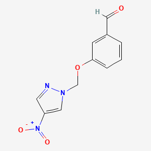 3-[(4-nitro-1H-pyrazol-1-yl)methoxy]benzaldehyde