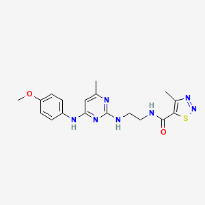 N-(2-((4-((4-methoxyphenyl)amino)-6-methylpyrimidin-2-yl)amino)ethyl)-4-methyl-1,2,3-thiadiazole-5-carboxamide
