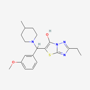 molecular formula C20H26N4O2S B2859098 2-Ethyl-5-((3-methoxyphenyl)(4-methylpiperidin-1-yl)methyl)thiazolo[3,2-b][1,2,4]triazol-6-ol CAS No. 887218-89-5
