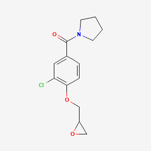molecular formula C14H16ClNO3 B2859100 [3-Chloro-4-(oxiran-2-ylmethoxy)phenyl]-pyrrolidin-1-ylmethanone CAS No. 2411201-68-6