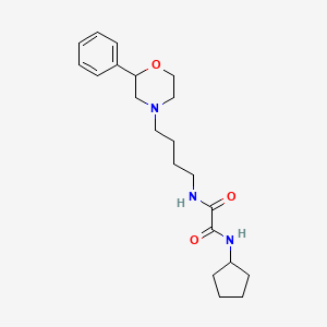 molecular formula C21H31N3O3 B2859103 N1-cyclopentyl-N2-(4-(2-phenylmorpholino)butyl)oxalamide CAS No. 954085-02-0