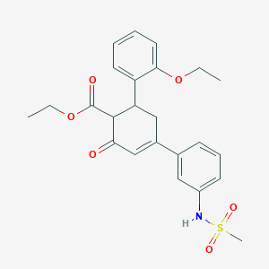 molecular formula C24H27NO6S B2859109 6-(2-乙氧基苯基)-4-[3-(甲磺酰胺)苯基]-2-氧代环己-3-烯-1-羧酸乙酯 CAS No. 867042-25-9