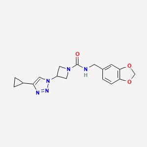 N-(benzo[d][1,3]dioxol-5-ylmethyl)-3-(4-cyclopropyl-1H-1,2,3-triazol-1-yl)azetidine-1-carboxamide