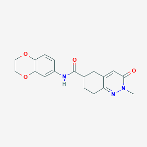 molecular formula C18H19N3O4 B2859119 N-(2,3-dihydro-1,4-benzodioxin-6-yl)-2-methyl-3-oxo-2,3,5,6,7,8-hexahydrocinnoline-6-carboxamide CAS No. 1903527-31-0
