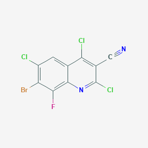 molecular formula C10HBrCl3FN2 B2859143 7-Bromo-2,4,6-trichloro-8-fluoroquinoline-3-carbonitrile CAS No. 2022976-02-7