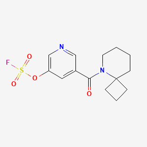 molecular formula C14H17FN2O4S B2859175 5-(5-Fluorosulfonyloxypyridine-3-carbonyl)-5-azaspiro[3.5]nonane CAS No. 2418731-25-4