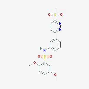 molecular formula C19H19N3O6S2 B2859176 N-[3-(6-methanesulfonylpyridazin-3-yl)phenyl]-2,5-dimethoxybenzene-1-sulfonamide CAS No. 1005297-30-2