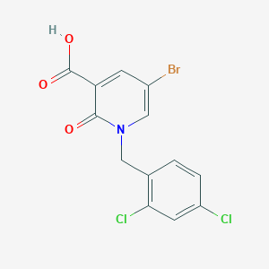molecular formula C13H8BrCl2NO3 B2859191 5-Bromo-1-(2,4-dichlorobenzyl)-2-oxo-1,2-dihydro-3-pyridinecarboxylic acid CAS No. 886360-99-2