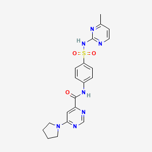 molecular formula C20H21N7O3S B2859194 N-{4-[(4-methylpyrimidin-2-yl)sulfamoyl]phenyl}-6-(pyrrolidin-1-yl)pyrimidine-4-carboxamide CAS No. 2034228-00-5