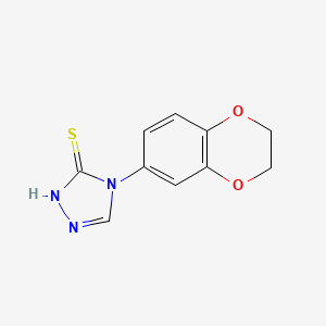 molecular formula C10H9N3O2S B2859202 4-(2,3-dihydrobenzo[b][1,4]dioxin-6-yl)-4h-1,2,4-triazole-3-thiol CAS No. 959575-58-7