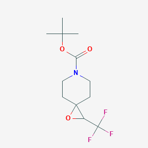molecular formula C12H18F3NO3 B2859209 Tert-butyl 2-(trifluoromethyl)-1-oxa-6-azaspiro[2.5]octane-6-carboxylate CAS No. 2137642-59-0