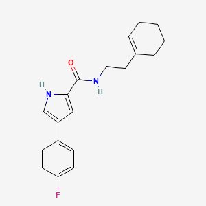 molecular formula C19H21FN2O B2859218 N-(2-(cyclohex-1-en-1-yl)ethyl)-4-(4-fluorophenyl)-1H-pyrrole-2-carboxamide CAS No. 1219905-31-3