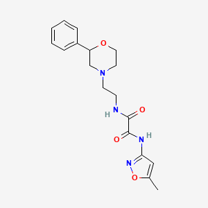 molecular formula C18H22N4O4 B2859261 N1-(5-methylisoxazol-3-yl)-N2-(2-(2-phenylmorpholino)ethyl)oxalamide CAS No. 954082-49-6