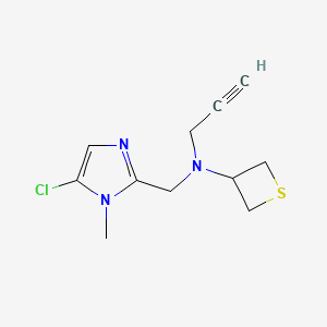 molecular formula C11H14ClN3S B2859306 n-[(5-Chloro-1-methyl-1h-imidazol-2-yl)methyl]-n-(prop-2-yn-1-yl)thietan-3-amine CAS No. 2178687-82-4