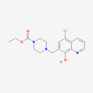 molecular formula C17H20ClN3O3 B2859331 Ethyl 4-[(5-chloro-8-hydroxyquinolin-7-yl)methyl]piperazine-1-carboxylate CAS No. 94995-85-4