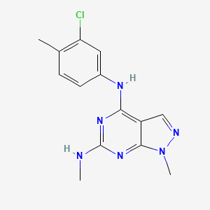 molecular formula C14H15ClN6 B2859346 N4-(3-chloro-4-methylphenyl)-N1,6-dimethyl-1H-pyrazolo[3,4-d]pyrimidine-4,6-diamine CAS No. 878064-21-2